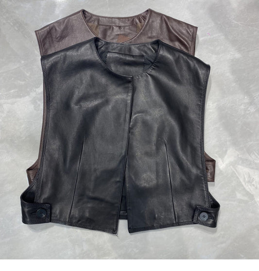 Women's Genuine Sheepskin Minimalist Vest