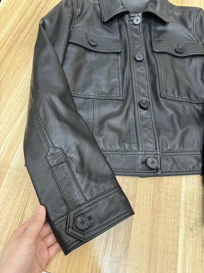Genuine leather workwear jacket