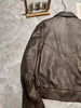 Women Oversized Brown Leather Moto Jacket