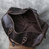 Leather weekender duffle bag with shoe compartment