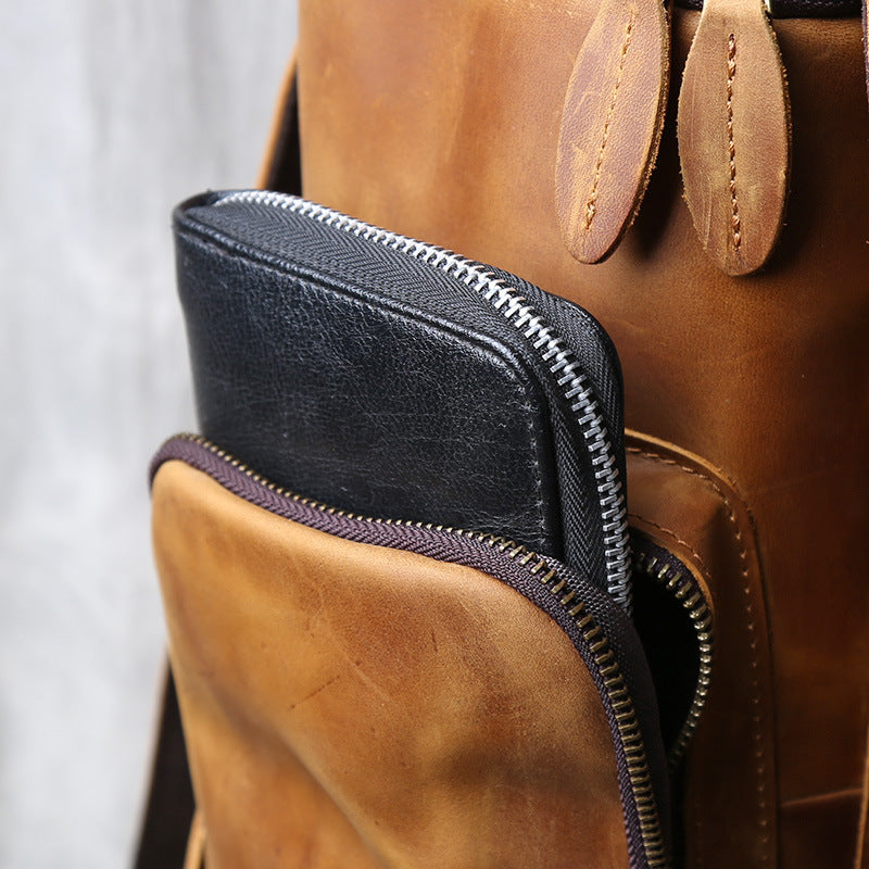 Men’s genuine leather backpack for work