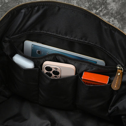 Men leather travel duffle weekender luggage bag