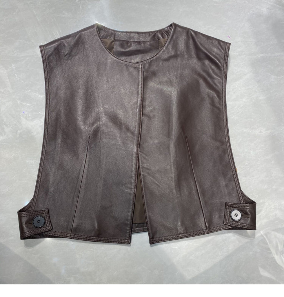 Women's Genuine Sheepskin Minimalist Vest
