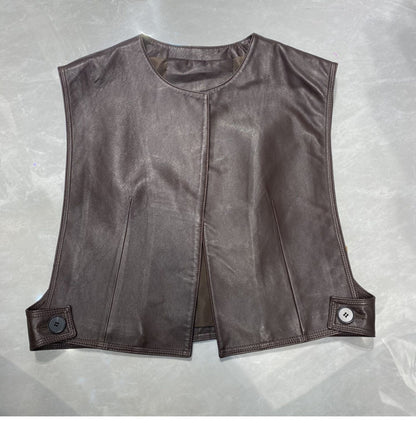 Women's Genuine Sheepskin Minimalist Vest