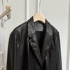 Women Oil-Waxed Loose Fit Genuine Leather Jacket