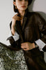 Brown sheepskin women leather blazer coat