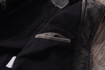 Washed Vintage Men’s Genuine Leather Jacket