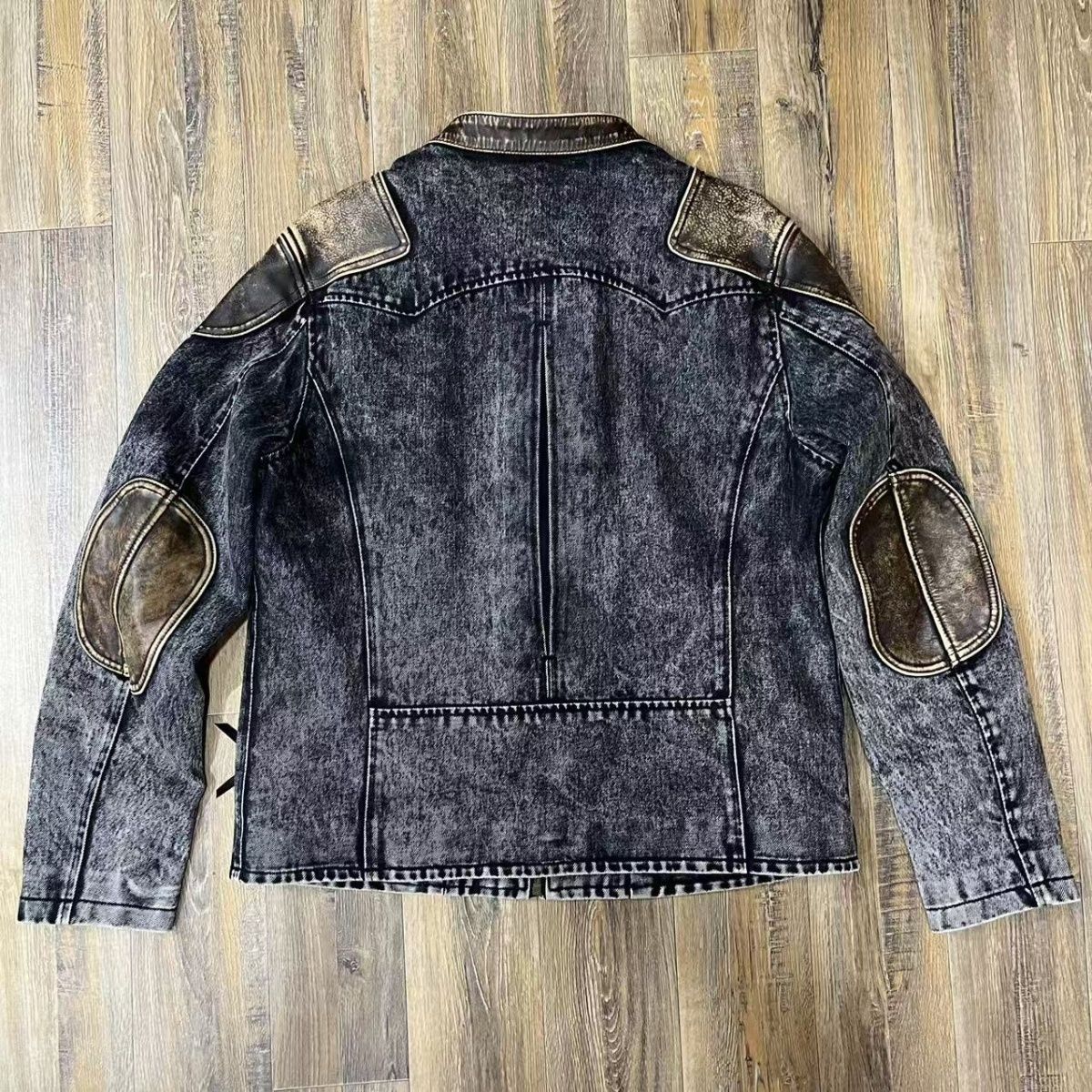Retro venom patchwork denim jacket