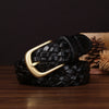 Women’s Plaited Leather Belt in Genuine Top-Grain Cowhide