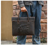 Retro crazy horse leather briefcase for work