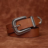 Genuine Leather Belt for Women with Pebbled Texture