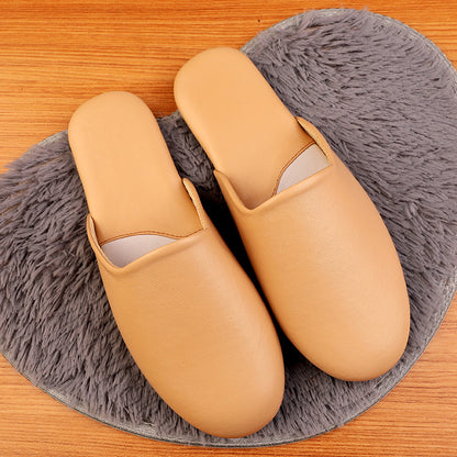Mule Slippers for Women with Closed Toe Leather Upper