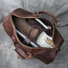 Leather duffel bag for men travel overnight
