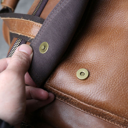 Vintage leather weekender duffel bag for men