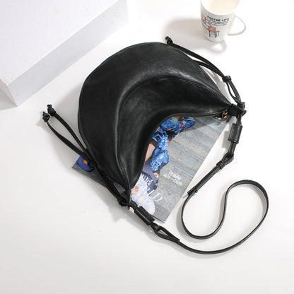 Women Soft Leather Dumpling Tote Crossbody Bag