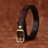 Women’s Embossed Leather Belt Crocodile Pattern Cowhide