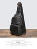 Men’s cowhide leather crossbody sling bag with usb port