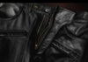 Black leather motorcycle riding pants