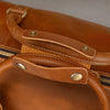Leather weekender duffle bag with shoe compartment