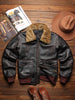 Men Leather Jacket Distressed Aviator Pilot