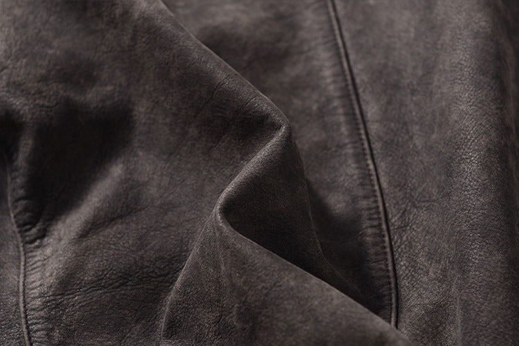 Washed Vintage Men’s Genuine Leather Jacket