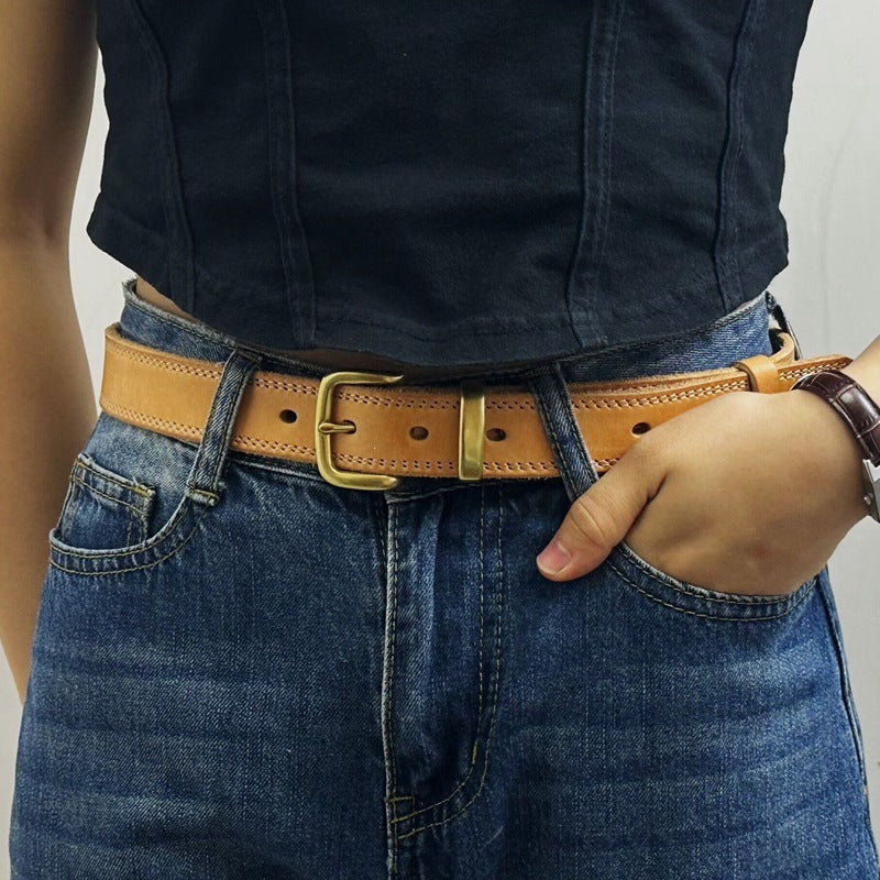 Women’s Leather Belt for Jeans in Top-Grain Cowhide