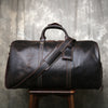 Large leather duffle bag with shoe section