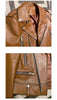 Women’s Brown Sheepskin Moto Leather Jacket