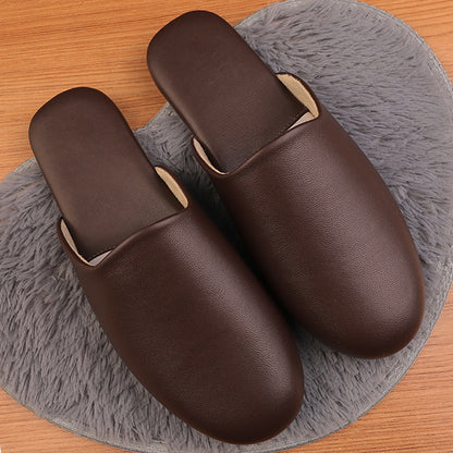 Mule Slippers for Women with Closed Toe Leather Upper