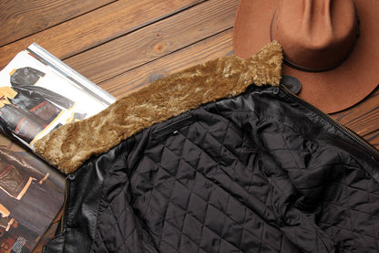 Men Leather Jacket Distressed Aviator Pilot