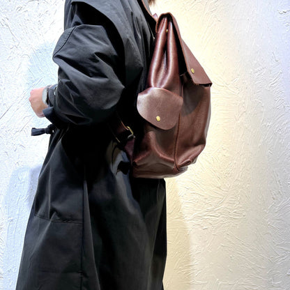 Retro genuine leather women backpack bag