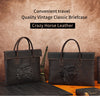 Retro crazy horse leather briefcase for work