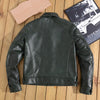 Men Green Tumbled Cowhide Military Leather Jacket