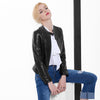 Korean slim fit cropped sheepskin leather jacket