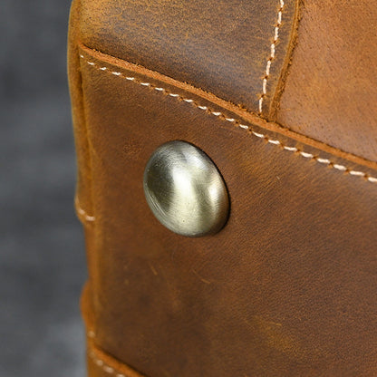 Men leather travel duffle weekender luggage bag