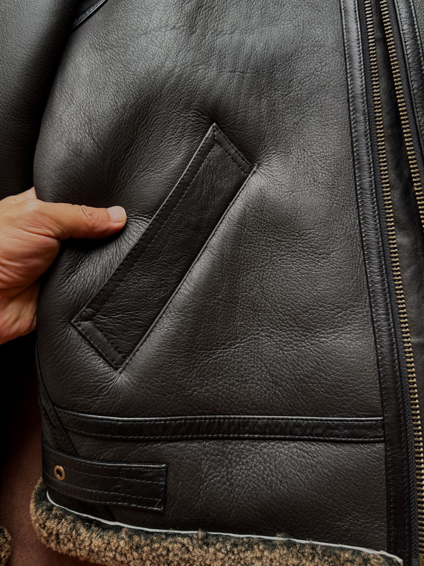 Men b3 shearling leather aviator jacket