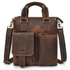 Men genuine leather vertical briefcase bag
