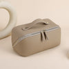 Women's Leather Toiletry Bag with Divided Cosmetic Organizer