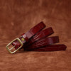 Women’s Embossed Leather Belt Crocodile Pattern Cowhide