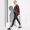 Genuine leather women slim fit biker jacket