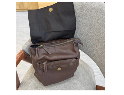 Retro imported cowhide casual backpack for women