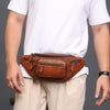 Vegetable tanned cowhide leather chest sling crossbody bag