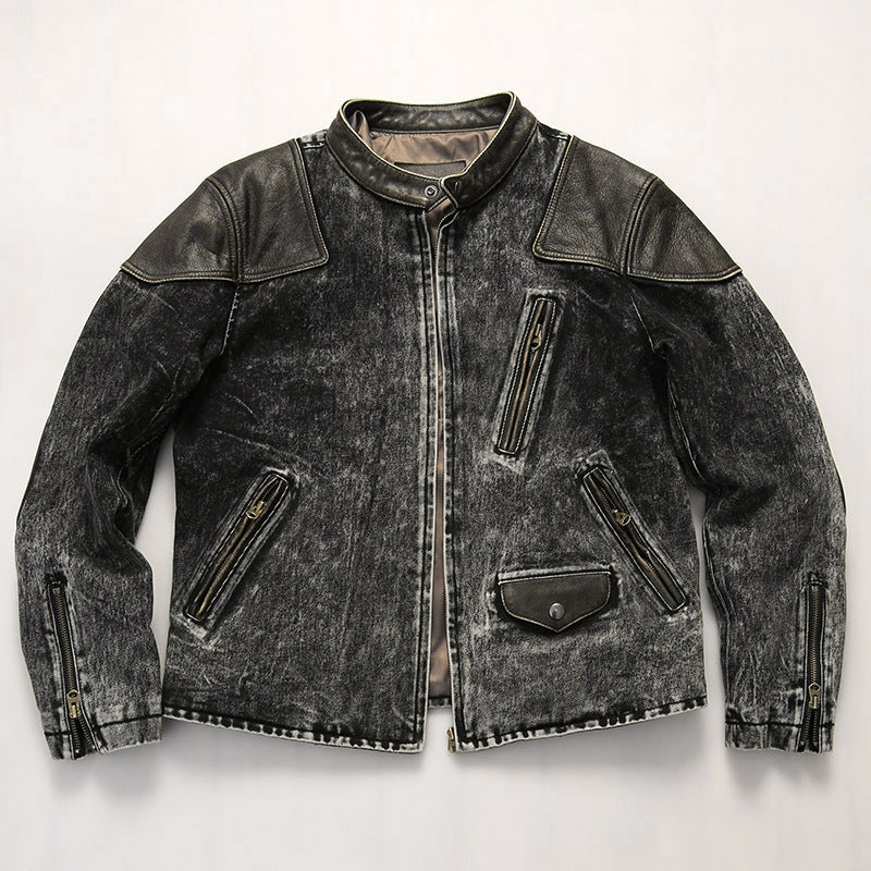 Retro venom patchwork denim jacket