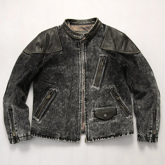 Retro venom patchwork denim jacket