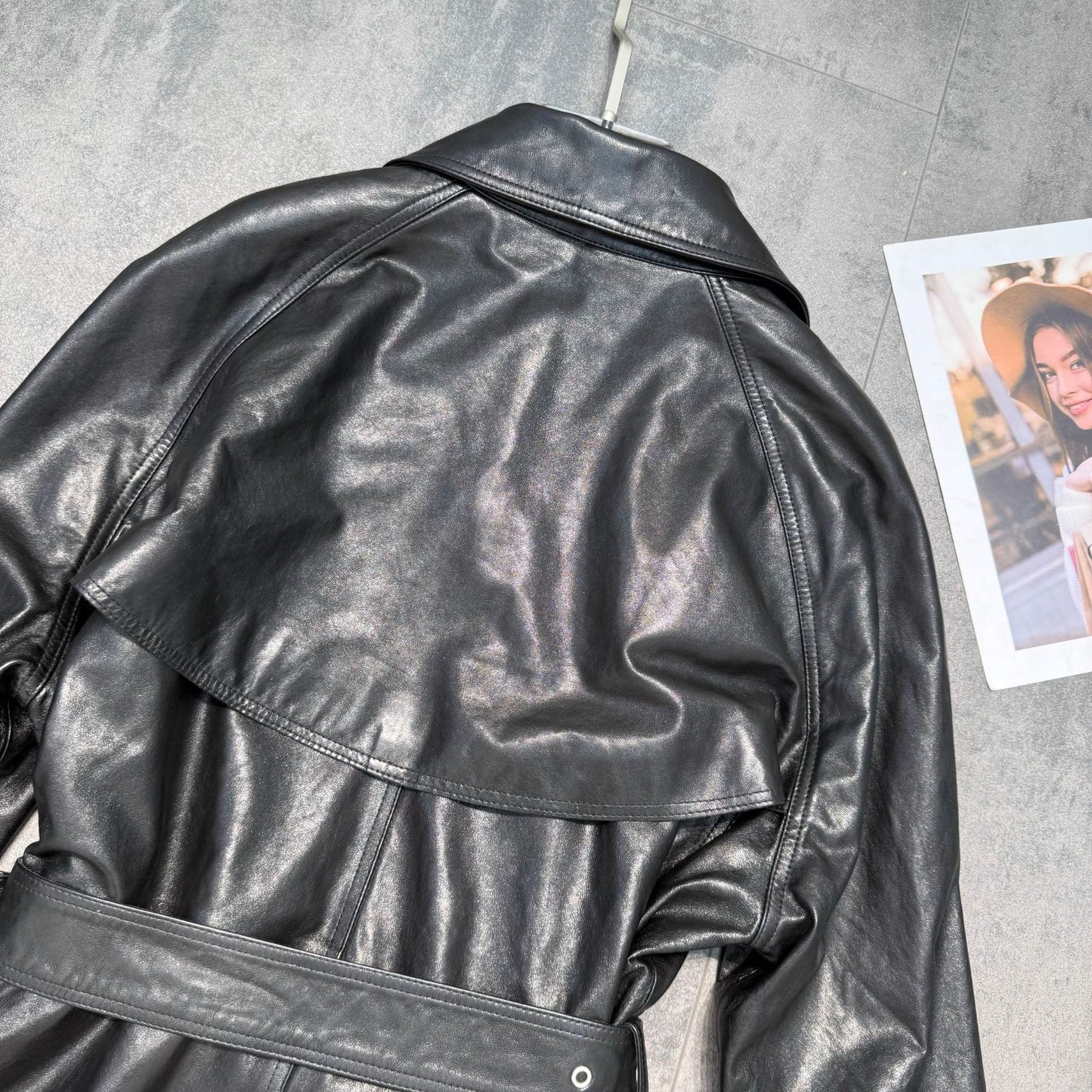 Women’s Loose Fit Genuine Leather Jacket Coat