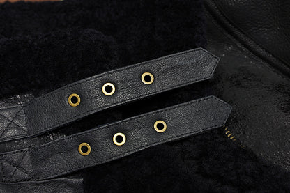 Men black shearling B3 aviator jacket