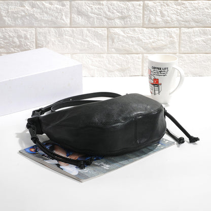 Women Soft Leather Dumpling Tote Crossbody Bag