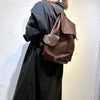 Retro genuine leather women backpack bag
