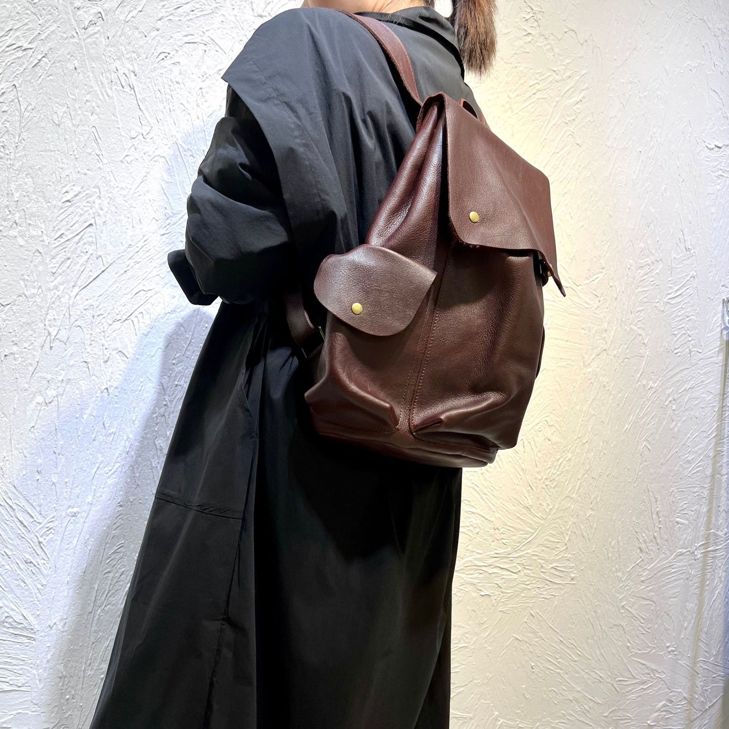 Retro genuine leather women backpack bag