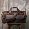 Mens crazy horse leather travel duffle bag